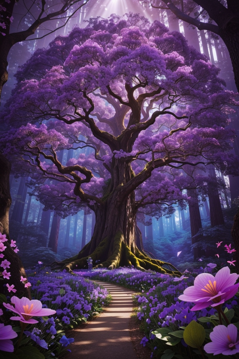 Big purple tree