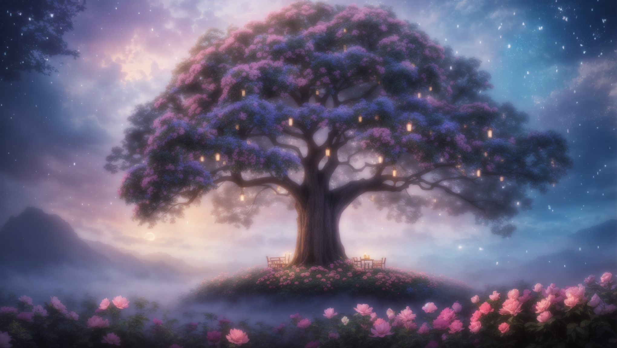 Big purple tree