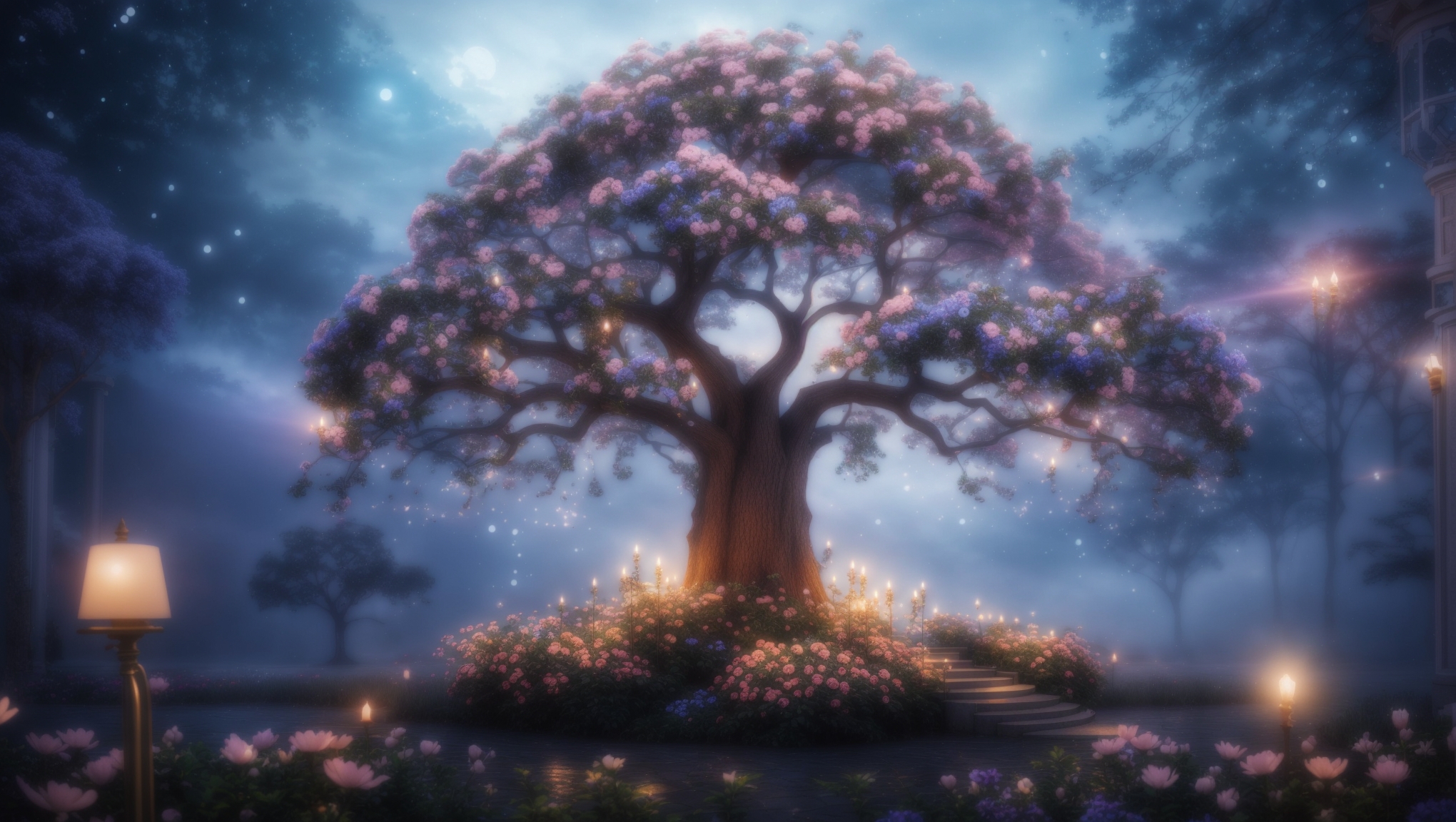 Big purple tree