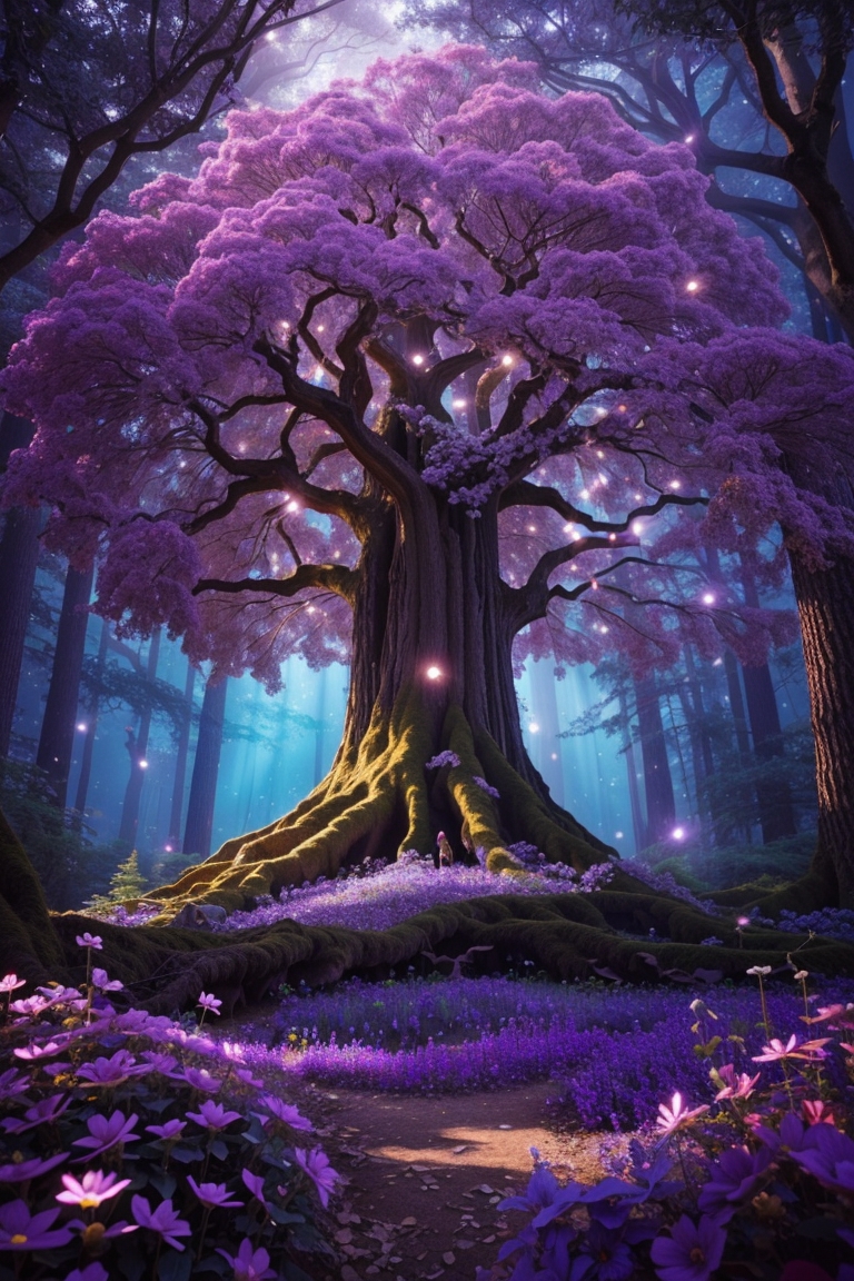 Big purple tree