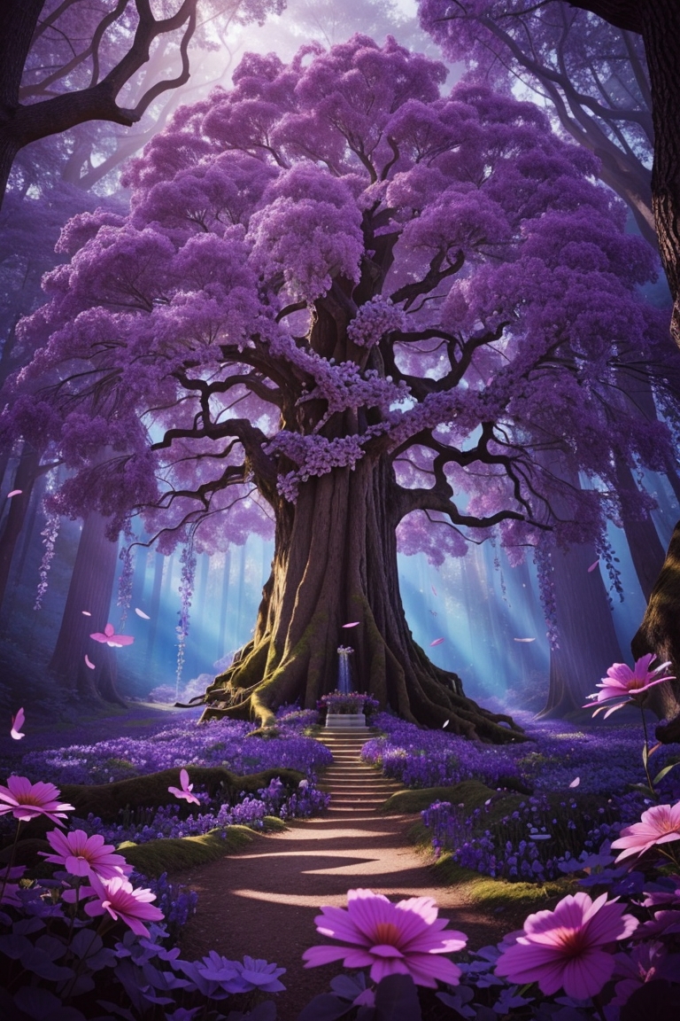 Big purple tree