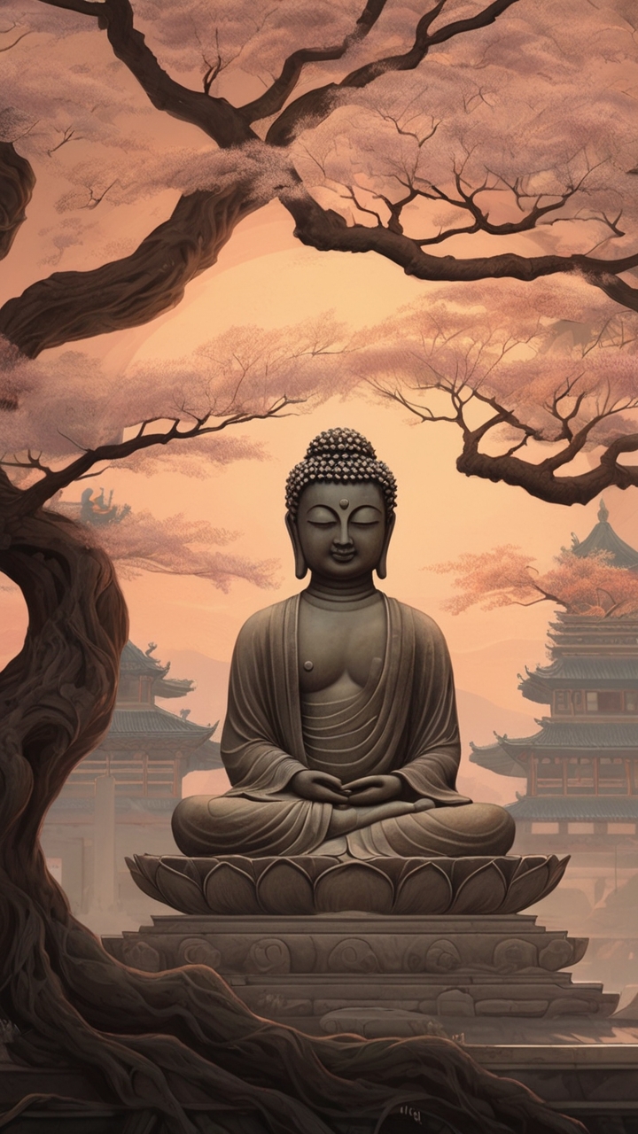 Gautama Buddha Meditating at night